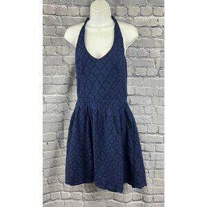 Lilly Pulitzer Dress Ross Halter Navy Charleston Eyelet Size 10